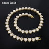 1Pcs Durable Heart-shaped Rhinestone Necklace Alloy 20/45cm Chain Bracelet Shiny Heart Rock Party Jewelry - Image 3