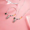 Rainbow Round Bead Teddy Bear Necklace Silver Sweater Chain Collarbone Chain Multifunctional Jewelry - Image 2