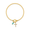 Zircon Cross Charm Bracelet for Women Stackable Birthstone Bracelet Stainless Steel Beaded Stretch Hand Chain Jewelry Girlfriend - Image 9
