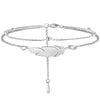 Anklets Women's Foot Chain Feather Stainless Steel Double Foot Chain Beach Style Boho Anklet Jewellery Accessories - Image 7