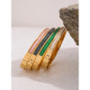 Delicate Shiny Cubic Zirconia Stainless Steel Gold Plated Bracelet Bangle for Women Jewelry - Image 2