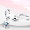 Silver Color Earrings Blue Zircon Stars Moon Irregularity Earrings For Woman Birthday Jewelry Gifts - Image 4