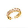 Thin Cubic Zirconia Stacking Ring in Gold-Tone Stainless Steel Adjustable - Image 8