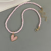 Fresh Color Handmade Choker Necklace for Women Girl Rice Beads With Love Heart Pendant Necklace Wedding Party Jewelry - Image 9