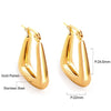 Punk Golden Plated Stainless Steel Reticulate Rhombus Hoops Earrings For Women Anti-Allergic Temperament Jewelry - Image 38