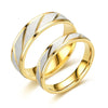 Stainless Steel Gold Color Wave Pattern Couple Ring Titanium Steel Wedding Engagement Ring Promise Ring Jewelry Gift - Image 5