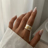 Stainless Steel Five-Petal Flower Ring in Multiple Colors - Image 11