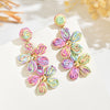 Bohemia Sweet Colorful Raffia Layered Flower Earrings for Women Girls Summer Handmade Rattan Knit Drop Earrings Holiday Jewelry# - Image 12