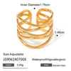 Stainless Steel Minimalist Irregular Curve Geometric Curved Ring Unisex Jewelry Gift - Image 20
