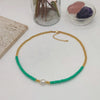 Beaded Choker Necklace with Layered Chain Styles - Image 6