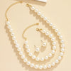 Minimalist Imitation Pearl Necklace Earrings Bracelet Jewelry Set Women's Party Accessories - Image 2