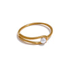 Stainless Steel Pearl Chain Geometric Stackable Thin Ring Gold Color Minimalist Finger Jewelry Gift - Image 8