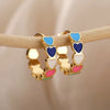 Heart Stainless Steel Earrings for Women Zircon Gold Color Hoop Earring Aesthetic Ear Piercing Jewelry Accessories - Image 31