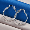 Charm Silver 27mm Triple Layer Wave Hollow Earrings Women Gift Accessories Party Jewelry - Image 6