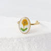 Stainless Steel Dried Flower Oval Rings For Women Eternal Flower Open Finger Ring Jewelry Wedding Band Gift - Image 6