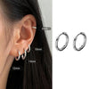 1 Pair Stainless Steel Round Hoop Earrings For Women 2.5mm Thick Hip-hop Street Pop Ear Buckle Classic Huggie Daily Jewelry - Image 2