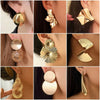 European Simple Metal Drop Earrings for Women Leaf Round Water Droplet Butterfly Twist Geometry Earrings Jewelry Christmas Gift - Image 1