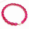 Classic copper plated rose gold inlaid ruby bracelet for women and simple engagement elliptic Beaded bangles jewelry - Image 1
