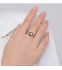 MODIAN 925 Sterling Silver Elegant Black Enamel Zircon Finger Ring Eternal Love Ring For Women Engagement Wedding Fine Jewelry