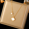 316L Stainless Steel Metal Double Chain Starfish Shells Pendant Necklace Pvd Plated Jewelry Women - Image 15