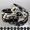26 Letter A-Z Charms for Bracelets ID Name Friendship Black Braided Multilayer Punk Leather Bracelet Men Women Kids Family Gifts - Image 2