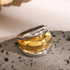 Ars Stainless Steel Chunky Dome Rings Gold Plated Wide Band Ring for Women Statement Two Tone Rings Minimalist Accessories - Image 4