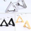 1 Pair Punk Stainless Steel Triangle Earrings Women Men Ear Piercing Geometric Stud Earrings Push-Back Clip Unisex Party Jewelry - Image 4