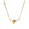 Zircon Bubble 26 Letters Necklace Stacked Jewelry Gold Plated Stainless Steel For Women Charm - Image 16