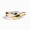 Two Tone Twist Finger Ring for Women Modern Female Metal Rings Daily Wear Versatile Accessories Jewelry - Image 1