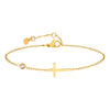 Birthstone Zirconia Thin Chain Link Cross Bracelet Stainless Steel Women's Adjustable Link Stacked Layered Chain Bracelets - Image 8