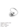 Double Opening Ring Glossy Feather Design Ring Stainless Steel Women's Jewelry - Image 8