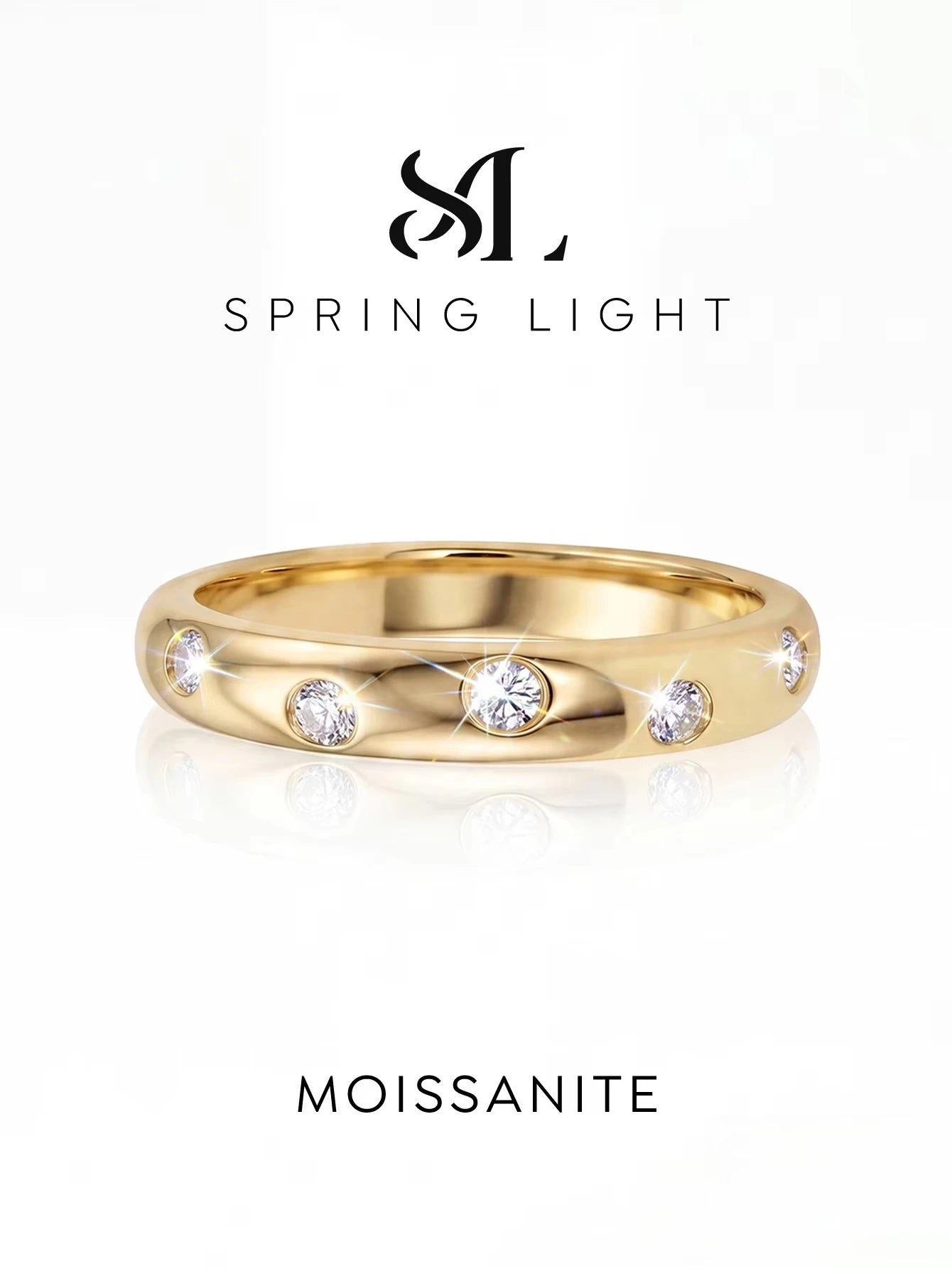 Round Diamond Wedding Band Rings for Women Daily Party Wear Jewelry - Image 1