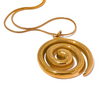 Stainless Steel Round Circle Pendant Necklace Pvd Plated Statement Neck Jewelry - Image 7