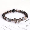 JD Stone Silver Color Shiny Obsidian Bow Strand Bracelet Women Sweet Bangles Yoga Couple Gift - Image 5