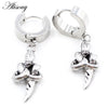 2PCS Stainless Steel Star Cross Snake Spike Skull Sword Blade Chain Feather Spider Dangle Women Men Huggie Hoop Earrings - Image 18