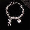 Love Heart Bear Pendant Bracelets For Women Girls Vintage Personality Temperament Cute Daily Party Jewelry Gifts - Image 3