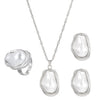 Baroque Imitation Pearl Torque Necklace Bangle Ring Set For Women Wedding Clavicle Jewelry Set - Image 15