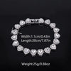 1Pcs Durable Heart-shaped Rhinestone Necklace Alloy 20/45cm Chain Bracelet Shiny Heart Rock Party Jewelry - Image 5