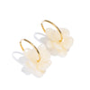 30mm Stainless Steel Double-layer Resin Flower Drop Earrings for Women Jewelry Green Yellow Brown Accessories - Image 7