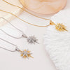 Temperament Stainless Steel Inlay Zircon Shiny Octagonal Star Pendant Necklace for Women Charm Jewelry Gifts - Image 4
