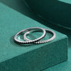 Silver Black Zirconia Stackable Rings Crystal Silver Finger Rings for Women Party Jewelry - Image 4