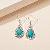 3 pcs Vintage Bohemian style turquoise necklace bracelet earrings three piece set jewelry gift - Image 2