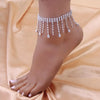 Cuier 1PC Rhinestone Tassel Anklet Chain Jewelry for Women Anklet Jewelry for Beach - Image 2