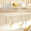 Gold Plated Lightweight Statement Rhombus Drop Earrings Leverback Hook Earing for Women Mom Girls - Image 3