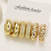 18 Pcs/Set Large C-Shape Teardrop Hoop Earrings for Women Gold Color Exaggerated Twist Earring Daily Wear Jewelry Gifts - Image 9