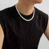 Simple Imitation-Pearl Beaded Short Choker Necklace for Men White Beaded Chains on Neck Accessories Jewelry - Image 11