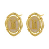 Enamel A-Z 26 Initial Letter Stud Earrings for Women Vintage Gold Plated Hollow Alphabet Oval Earrings Charm Jewelry - Image 16
