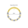 Titanium Rectangle CZ Hinged Segment Nose Ring 16G Septum Clicker Daith Hoop Cartilage Piercing Jewelry - Image 7