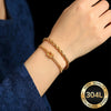 2pcs Gold Plated Stainless Steel Bracelets Stackable Layered Elegant Daily Party Holiday Gift - Image 5