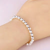 Silver Ball Bracelets For Women Round Beads Adjustable Charm Bracelet Party Wedding Jewelry Gifts - Image 3